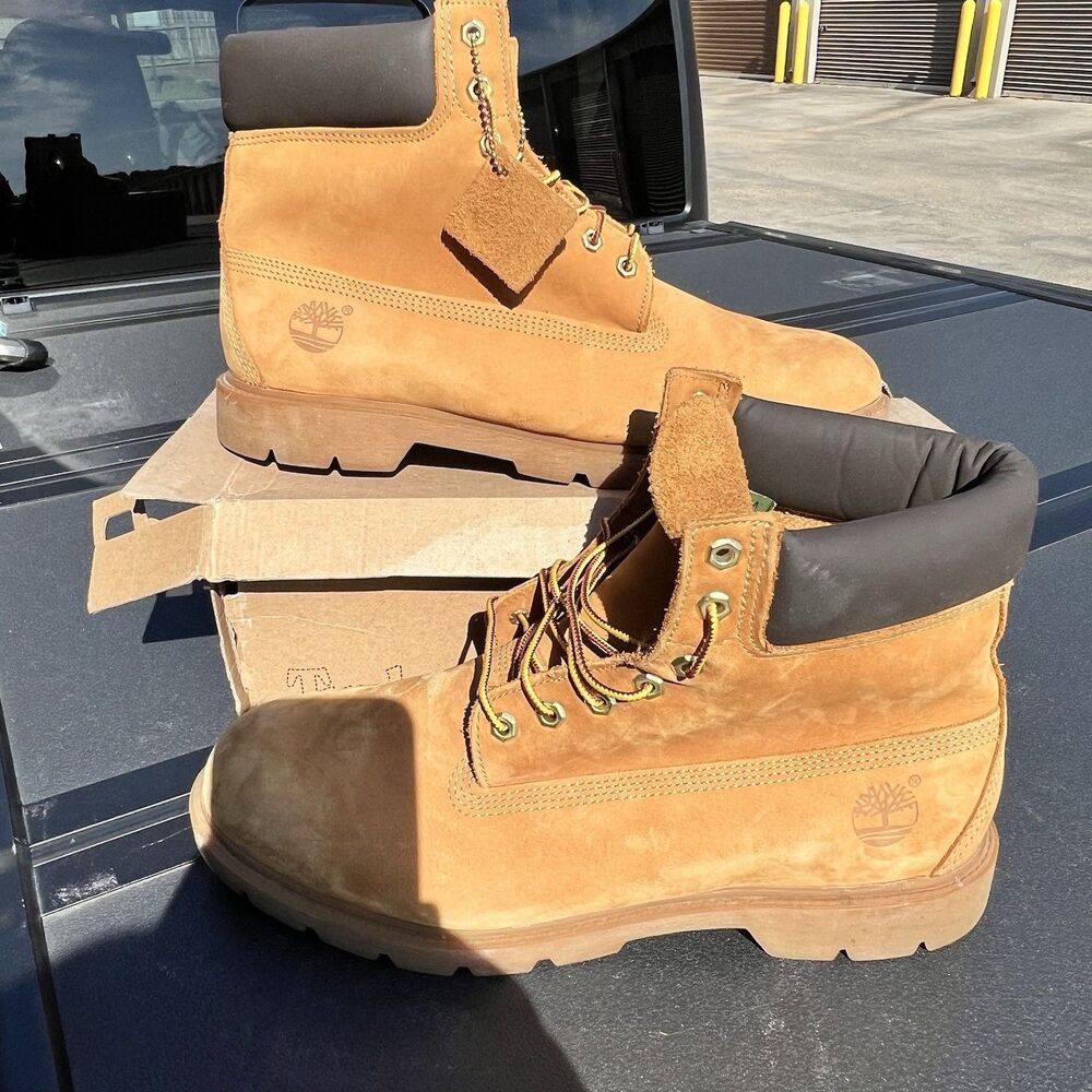 Timberland Boots Premium 6” Wheat Nubuck Waterproof 18094 Leather Work Men’s 13